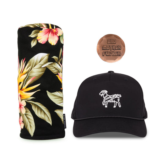 Father's Day Black Goat Rope Hat Bundle