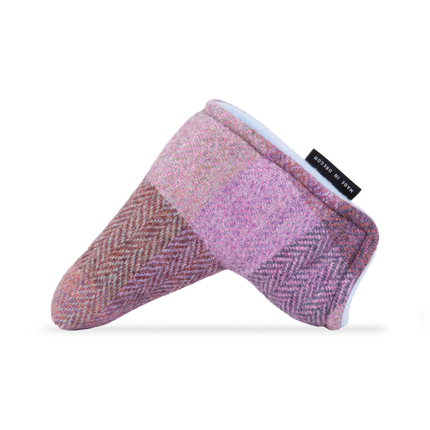Lavender Check Harris Tweed Blade Putter Cover