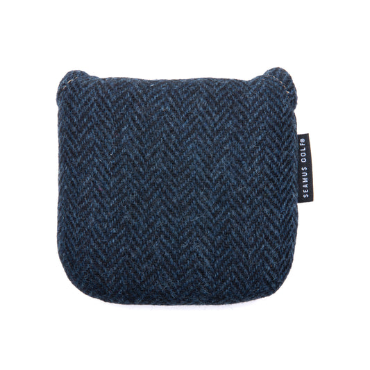 Navy Harris Tweed Mallet Putter Cover