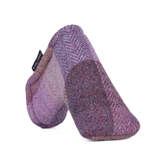 Lavender Check Harris Tweed Blade Putter Cover